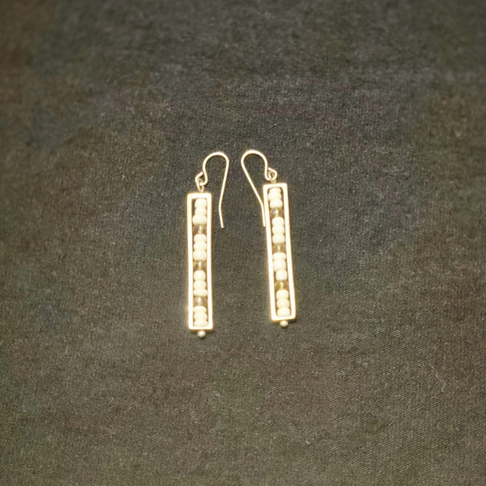 Elegant Silver and White Drop Earrings
